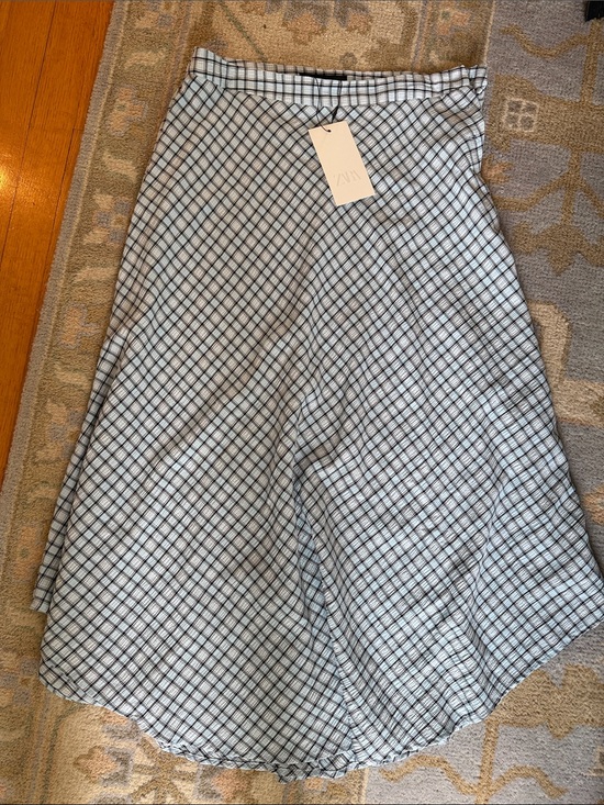 Zara Dresses & Skirts - Zara Light Blue Plaid A-Line Skirt